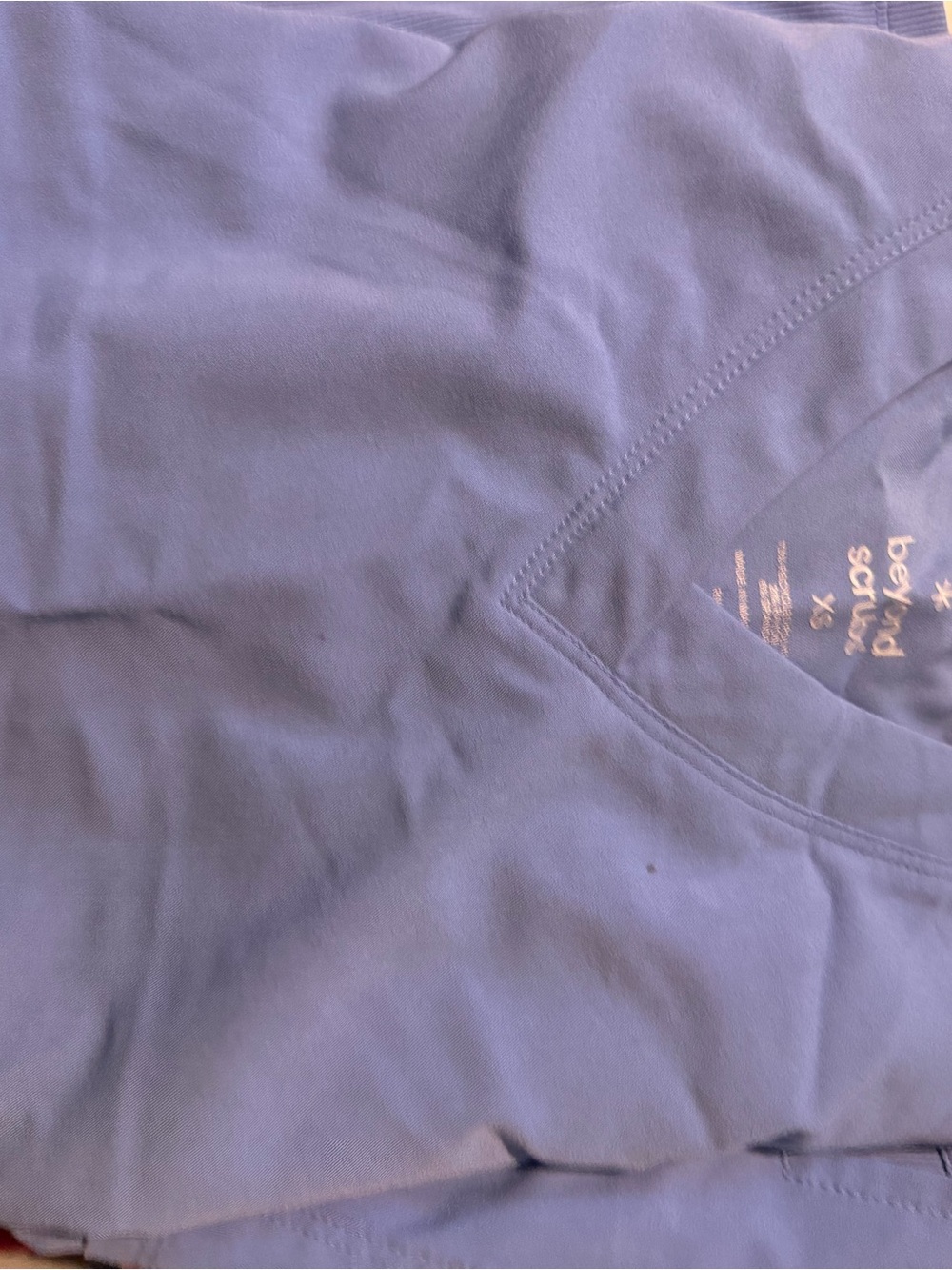 Women’s V-Neck Medical Scrub Top and joggers in Periwinkle Blue/ beyond scrubs